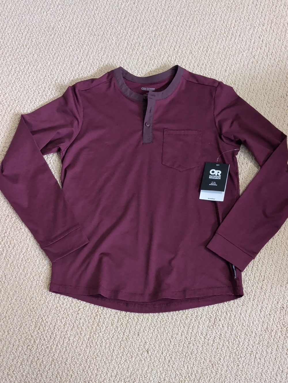 Outdoor Research Men's Long-Sleeve Henley in Kalamata Heather